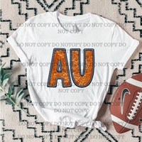 Auburn faux embroidery glitter 11230 DTF TRANSFER