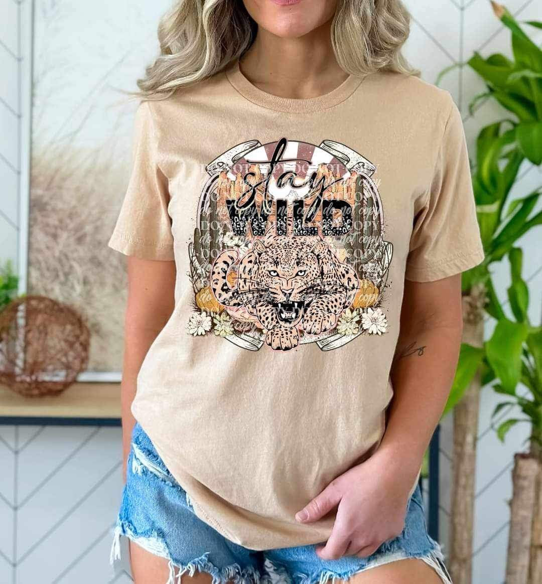 Stay wild (leopard with western background) 11292 DTF TRANSFER