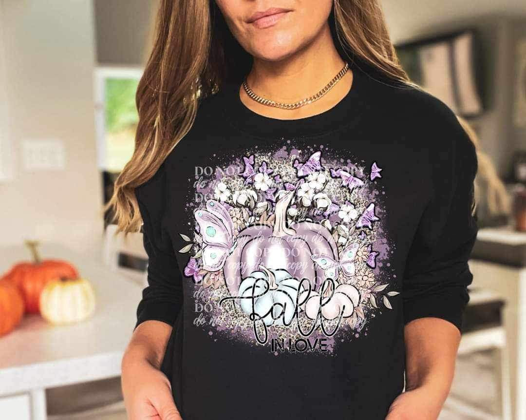 Fall in love (purple pumpkin amd butterflies) 11289 DTF TRANSFER