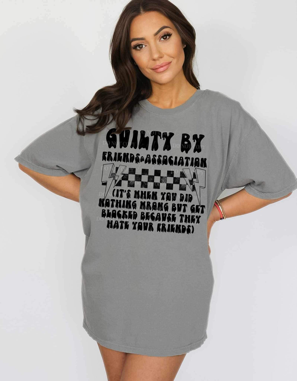 Guilty by friends association BLACK 11299 DTF TRANSFER