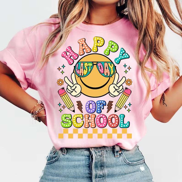 Happy last day of school happy face 31766 DTF transfer