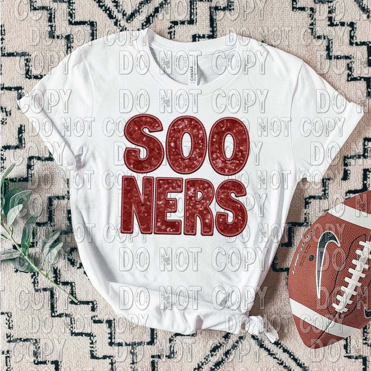 SOONERS FAUX SEQUIN DTF TRANSFER 782