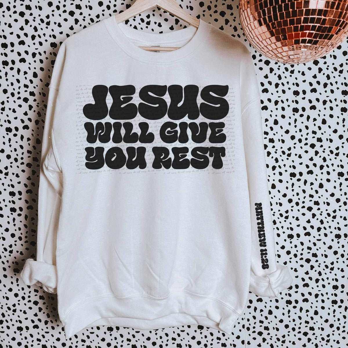 Jesus will give you rest BLACK FRONT (SAL) 21397 DTF transfer