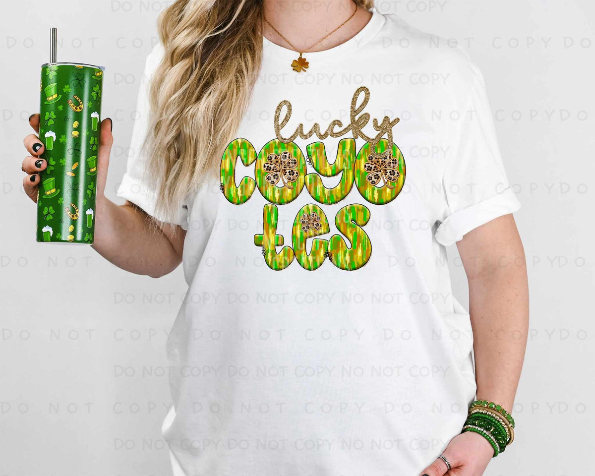 Lucky coyotes green brushstroke (Caplinger) 79945 DTF transfer