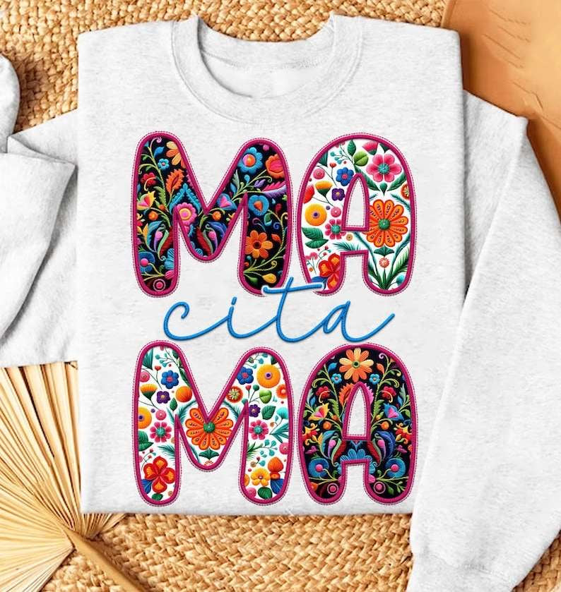 Mama cita floral embroidery STACKED 31739 DTF transfer