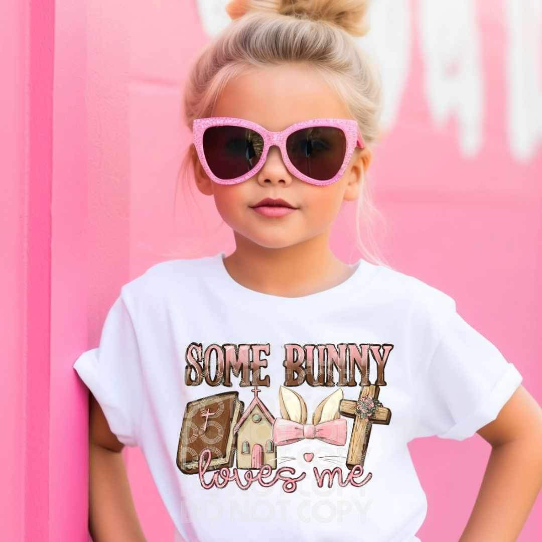 Some bunny loves me PINK (SSD) 21420 DTF transfer