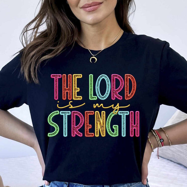 The lord is my strength rainbow font 31827 DTF transfer