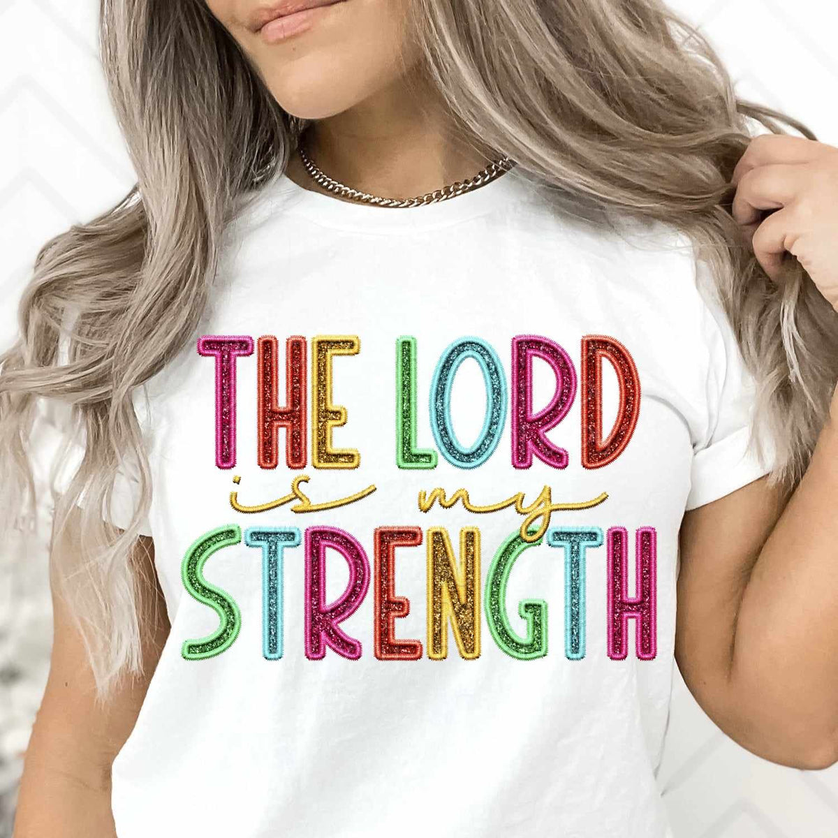 The lord is my strength rainbow font 31827 DTF transfer