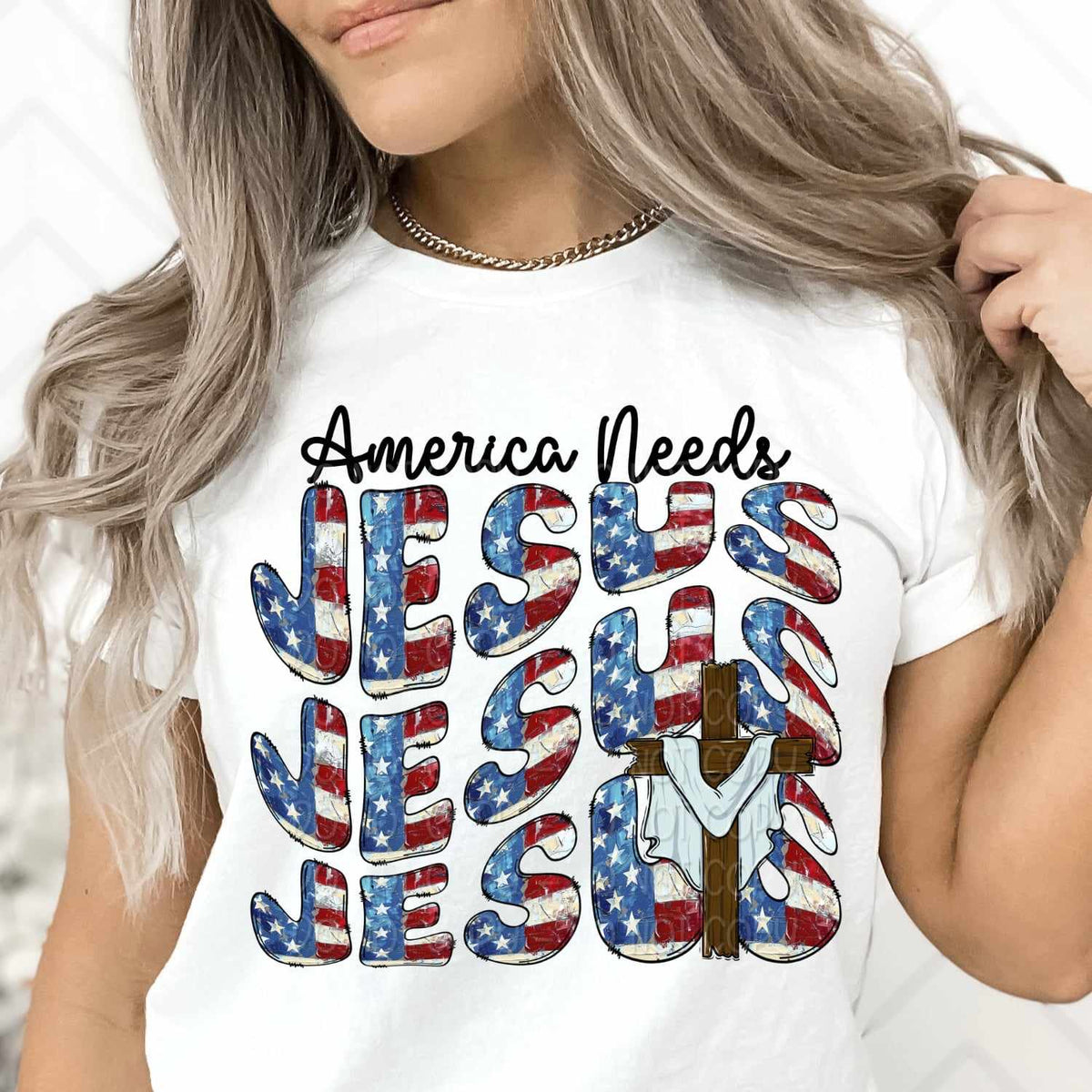 America needs Jesus stacked 31826 DTF transfer
