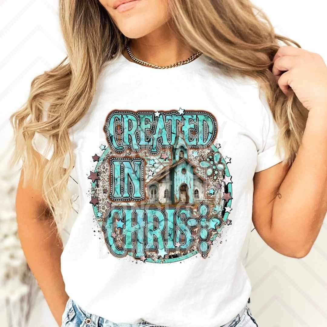Created in christ turquoise (SSD) 21412 DTF transfer