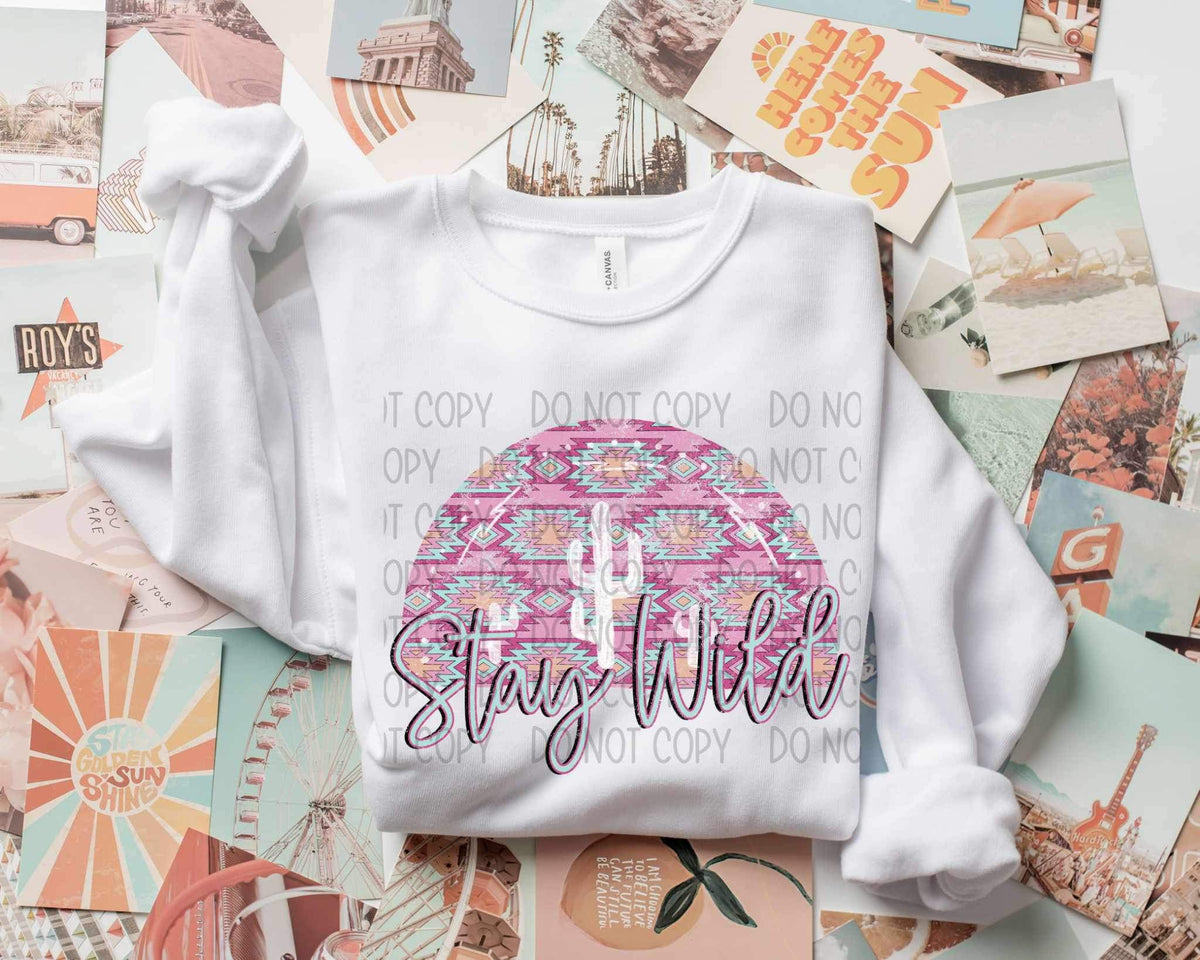 Stay wild patterned background (SWD) 21479  DTF transfer