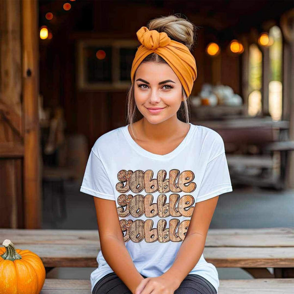 Gobble stacked with pattern font 15015 DTF Transfer