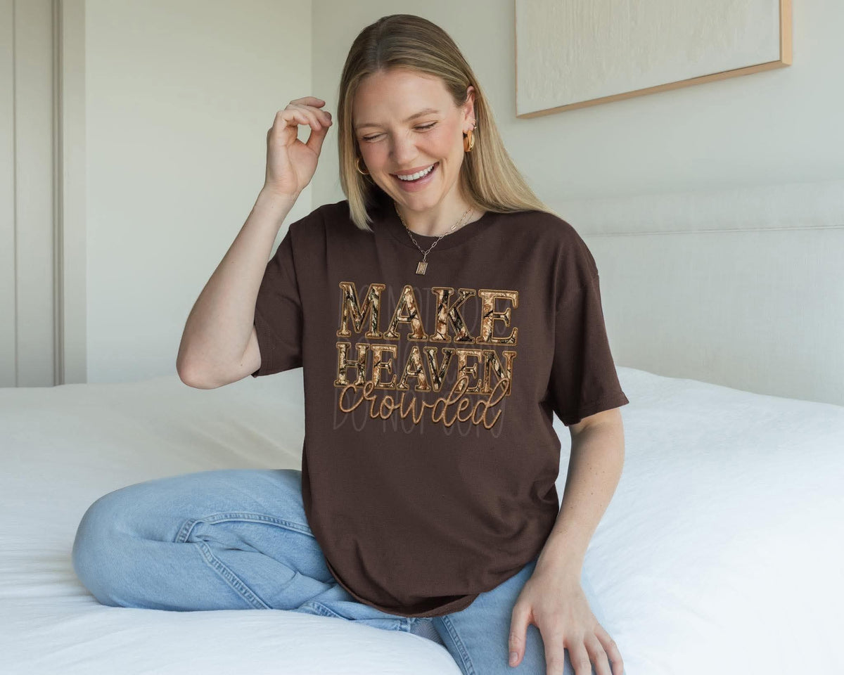 Make heaven crowded faux embroidery camo (PH) DTF Transfer