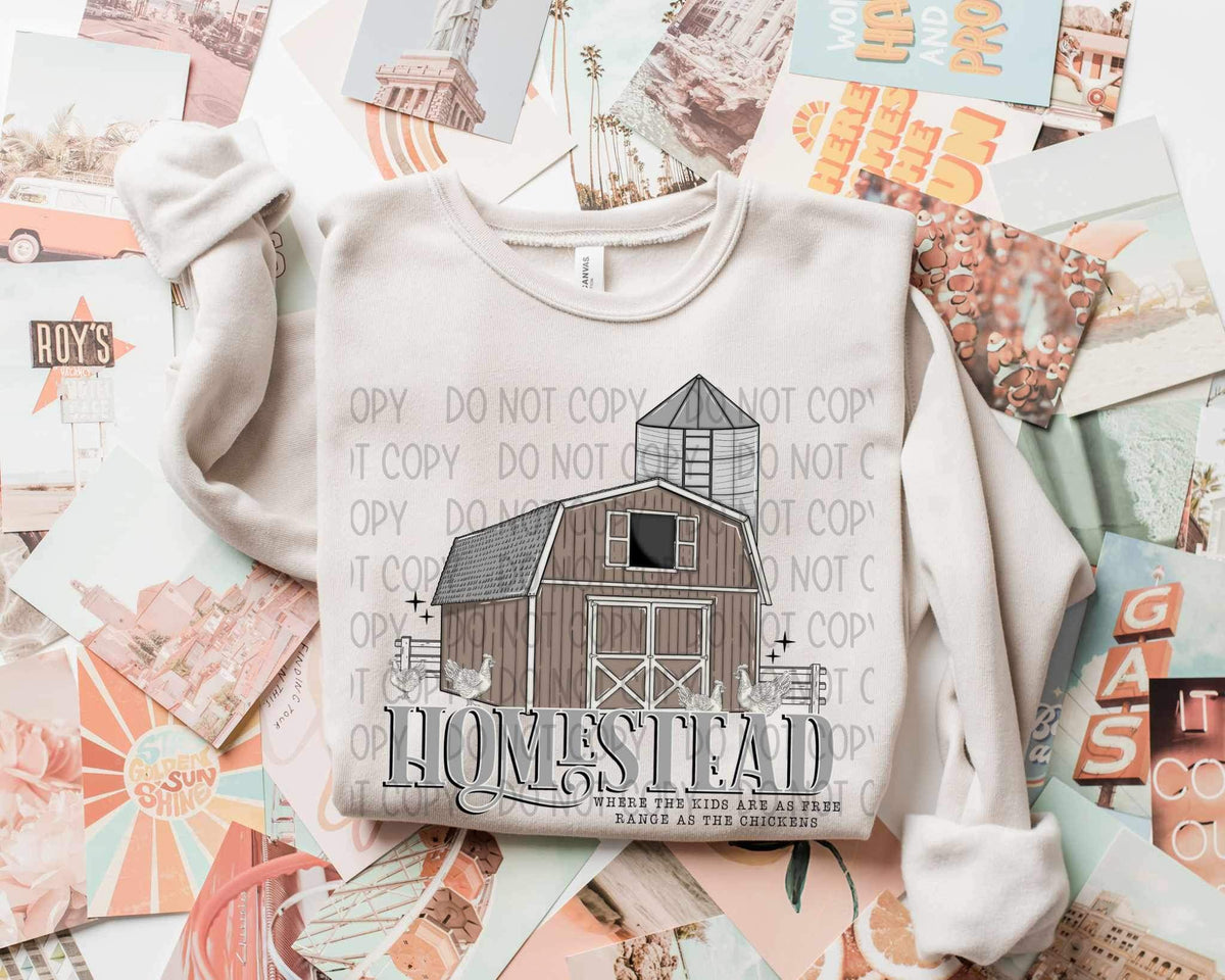 Homestead where the kids are as free range as the chickens (SWD) 21473 DTF transfer