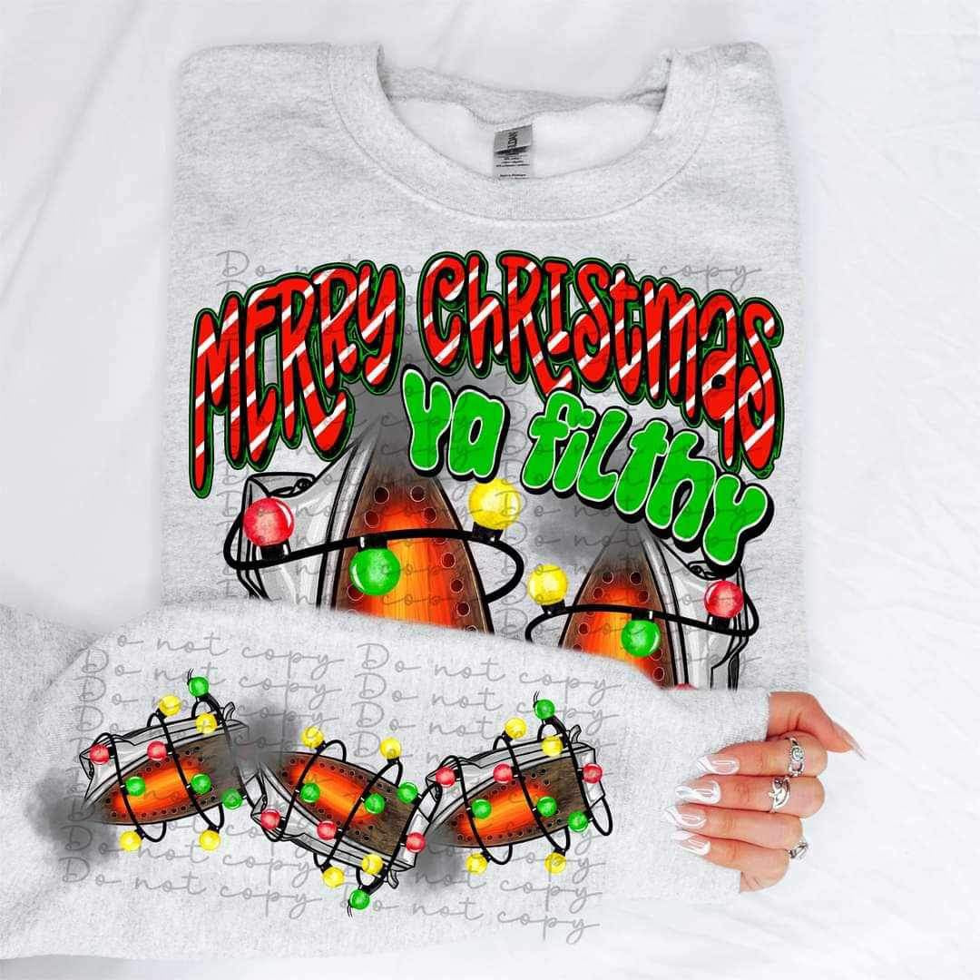 clothing irons with Christmas lights SLEEVE ONLY 15006 DTF Transfer