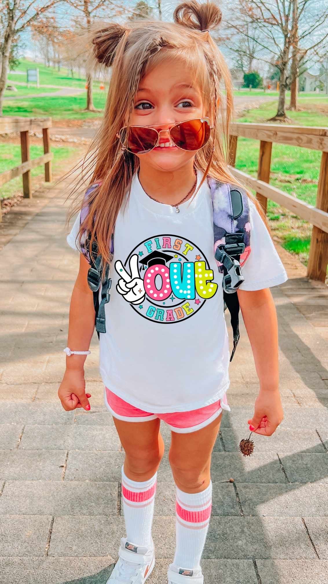 Peace out first grade circle 31865 DTF transfer