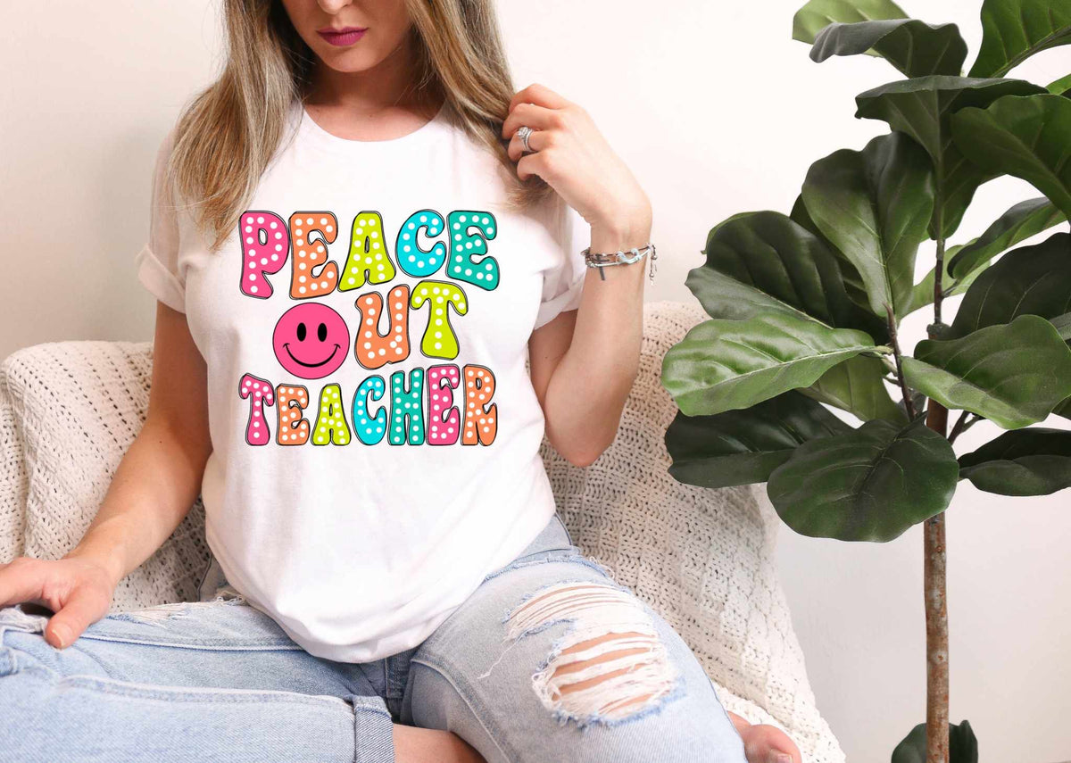 Peace out teacher 31861 DTF transfer