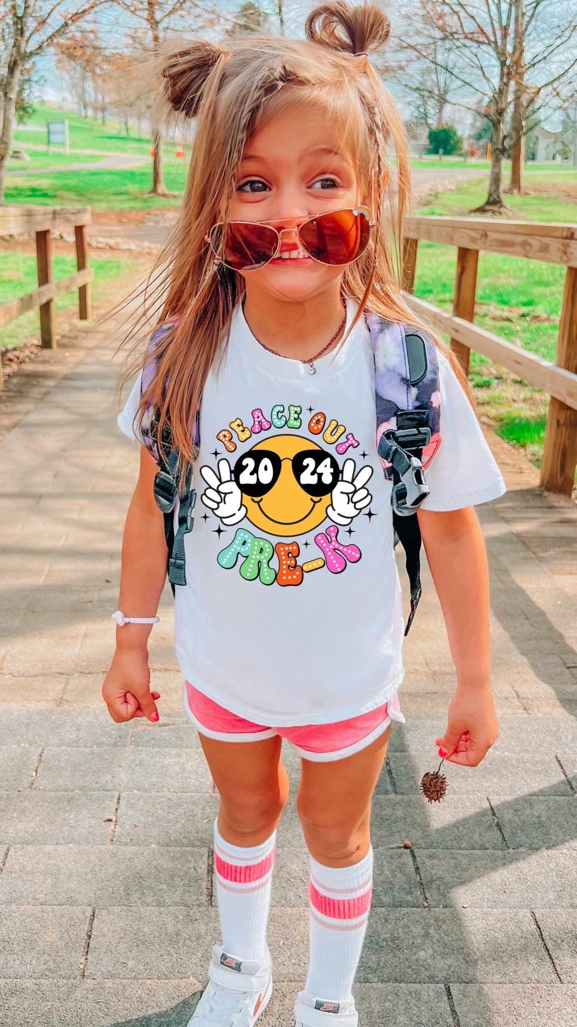 Peace out pre-k yellow happy face 31848 DTF transfer