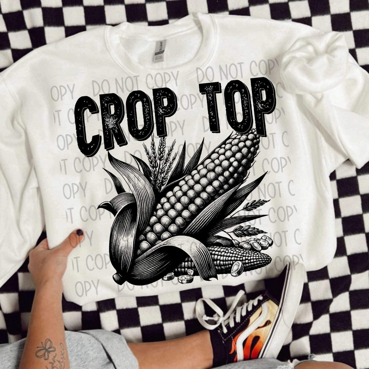 Crop top BLACK (SWD) 21452 DTF transfer