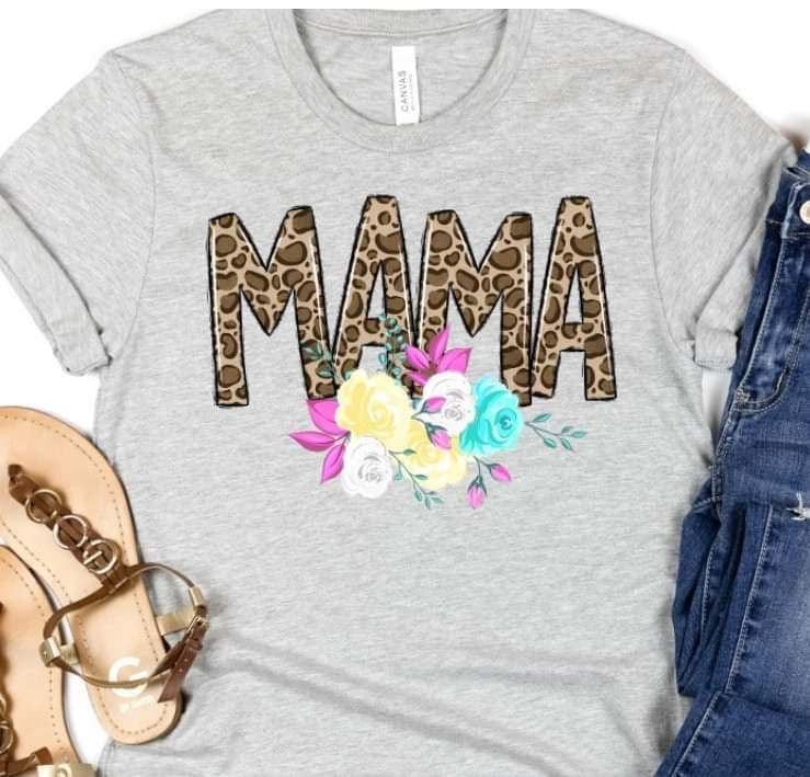 Mama leopard with flowers (S&G) 31902 DTF transfer