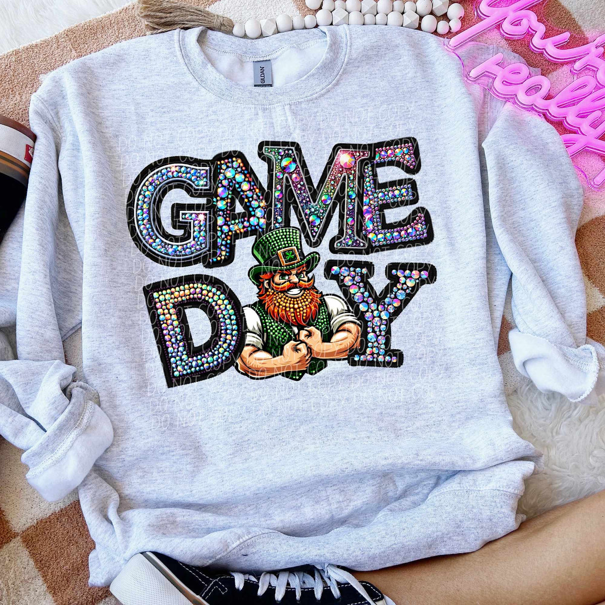 Game day saints rhinestone colored mascot (CITY) 44378 DTF transfer