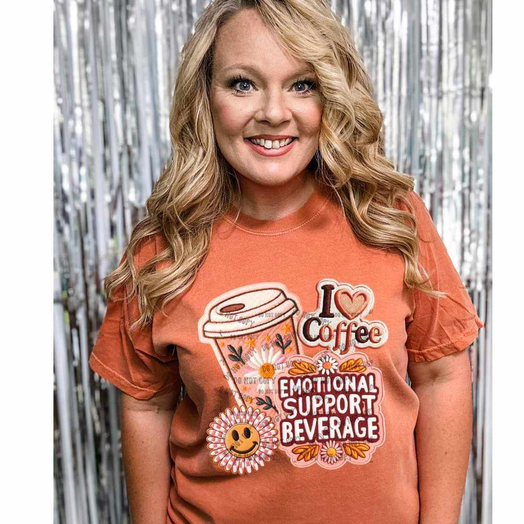 I love coffee emotional support beverage (HW) 31906 DTF transfer