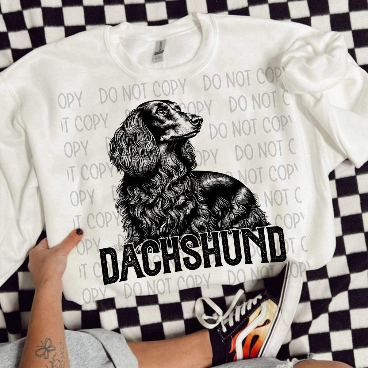 Dachsund long hair BLACK (SWD) 21443 DTF transfer
