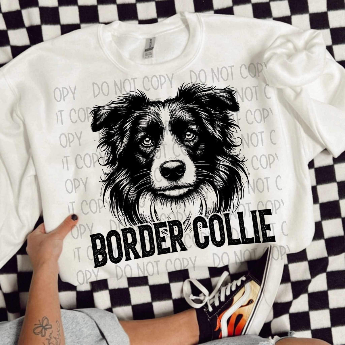 Border collie BLACK (SWD) 21437 DTF transfer