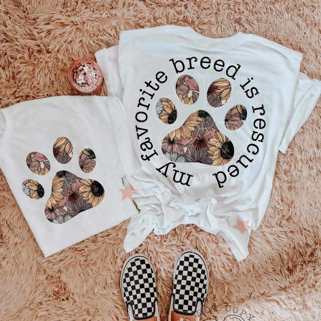 My favorite breed is rescued BACK ONLY (LYTTLE) 64224 DTF transfer