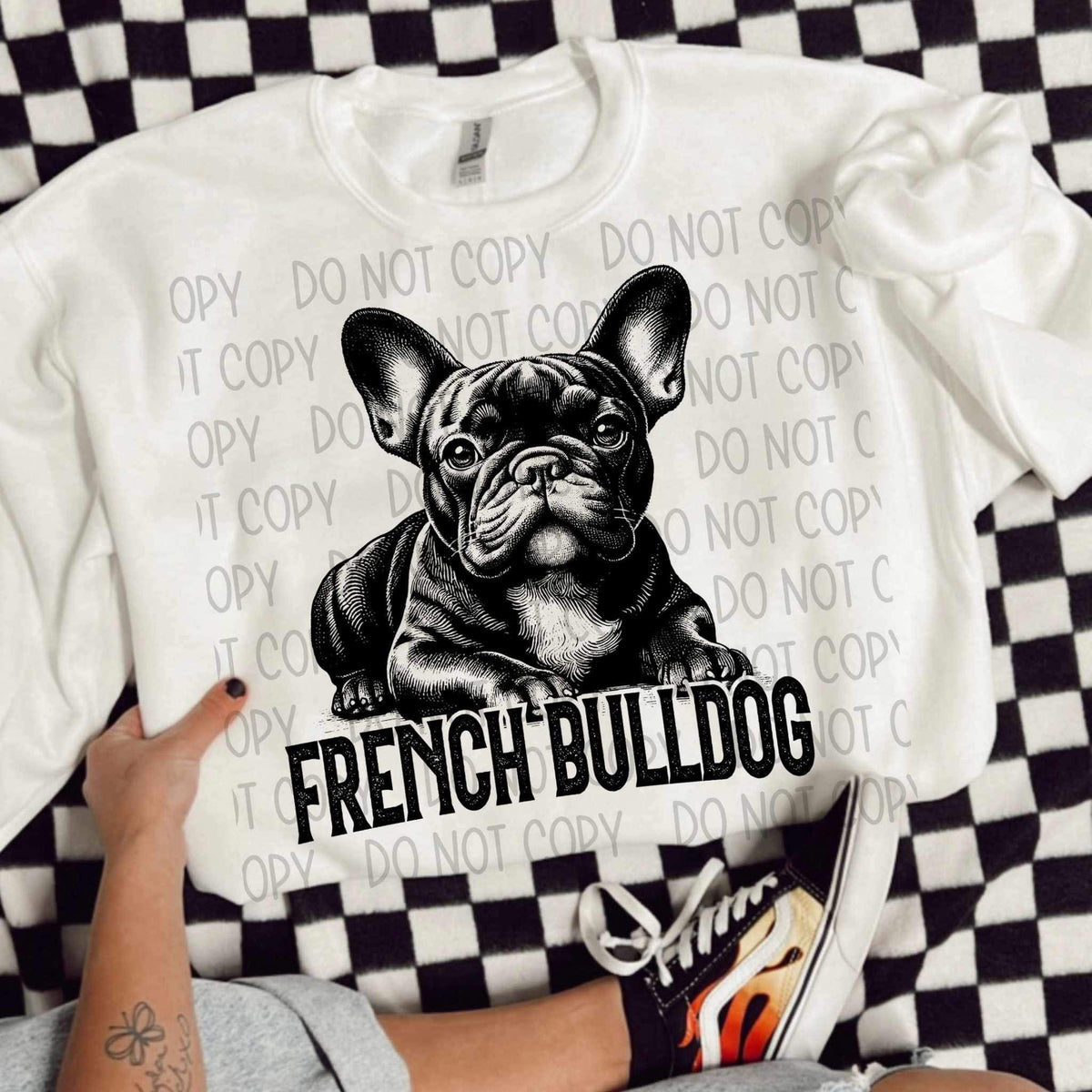 French bulldog BLACK (SWD) 21434 DTF transfer
