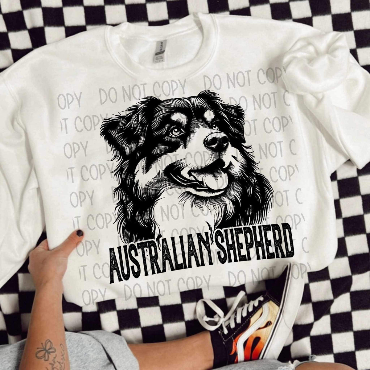 Australian shephard BLACK (SWD) 21427 DTF transfer