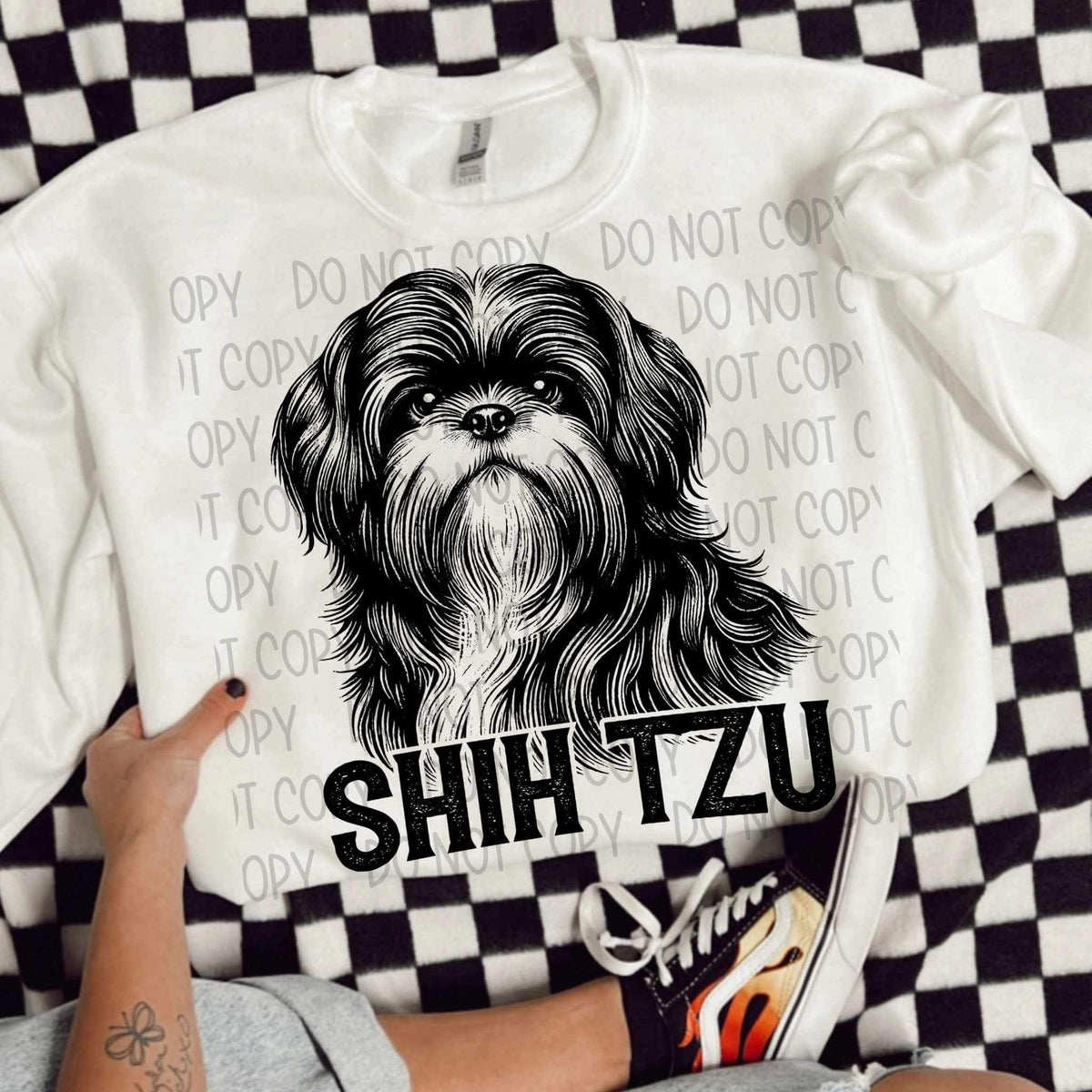 Shih tzu BLACK (SWD) 21426 DTF transfer