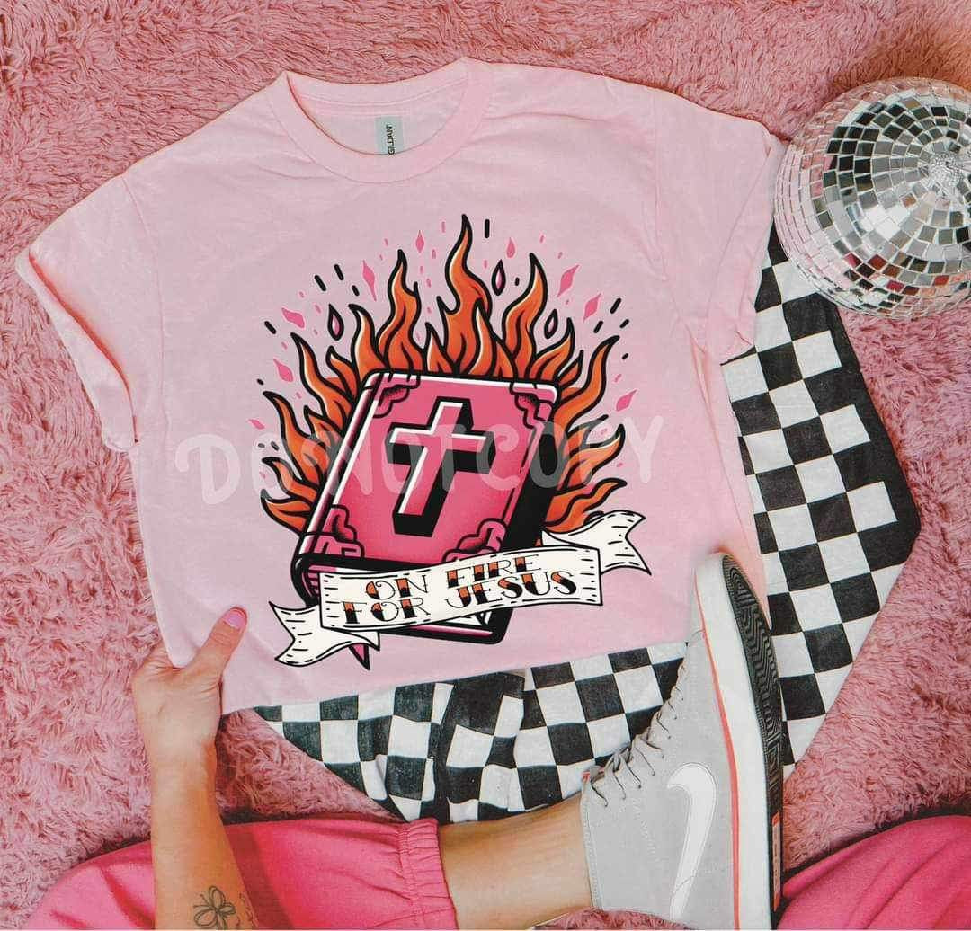 On fire for jesus 21480 DTF transfer