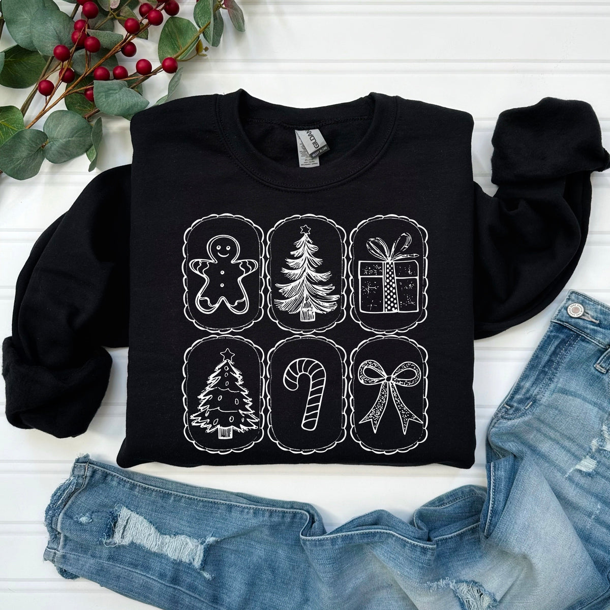 6 Oval Christmas Frames WHITE 113385 DTF transfer