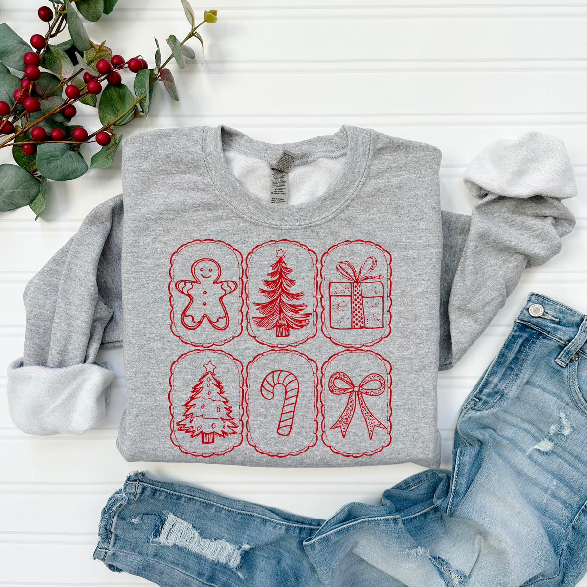 6 Oval Christmas Frames RED 113387 DTF transfer