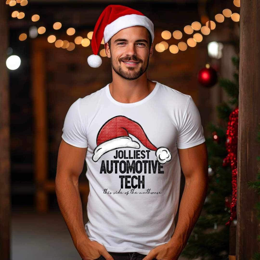 Jolliest AUTOMOTIVE TECH this side of the nuthouse (with santa hat) 16247 DTF Transfer