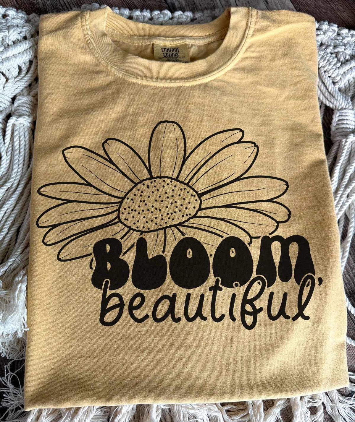 Bloom beautiful (BLACK with flower) 16225 DTF Transfer