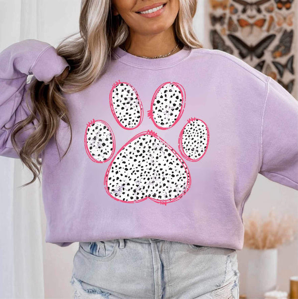 Dog paw pink outline (WSB) 21577 DTF transfer