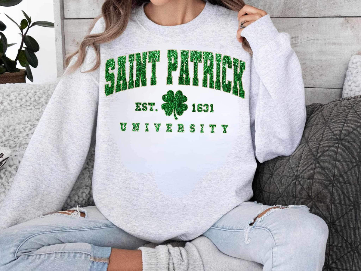 Saint patrick university green sequin (WSB) 21558 DTF transfer