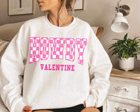 Howdy valentine pink checkered (WSB) 21532 DTF transfer