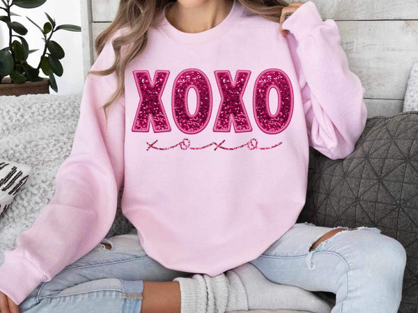 Xoxo pink sequin (WSB) 21518 DTF transfer