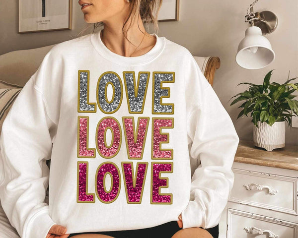 Love stacked sequin (WSB) 21516 DTF transfer