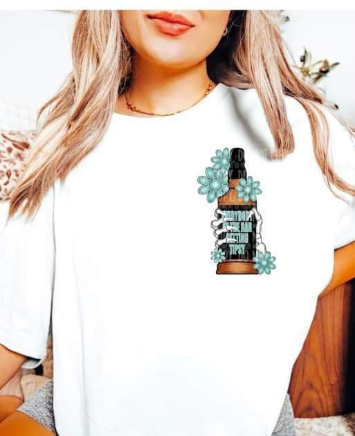 Getting tipsy whiskey bottle CHOOSE SIZE  (MMD) 34371 DTF Transfer