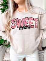 Sweetheart pink sequin hearts (WSB) 21508 DTF transfer