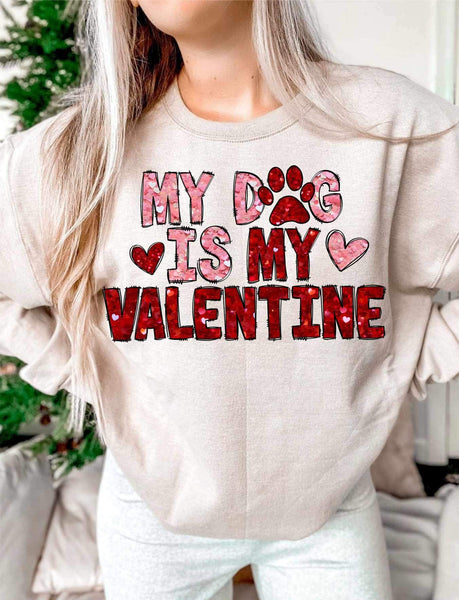 My dog is my valentine sequin (WSB) 21498 DTF transfer