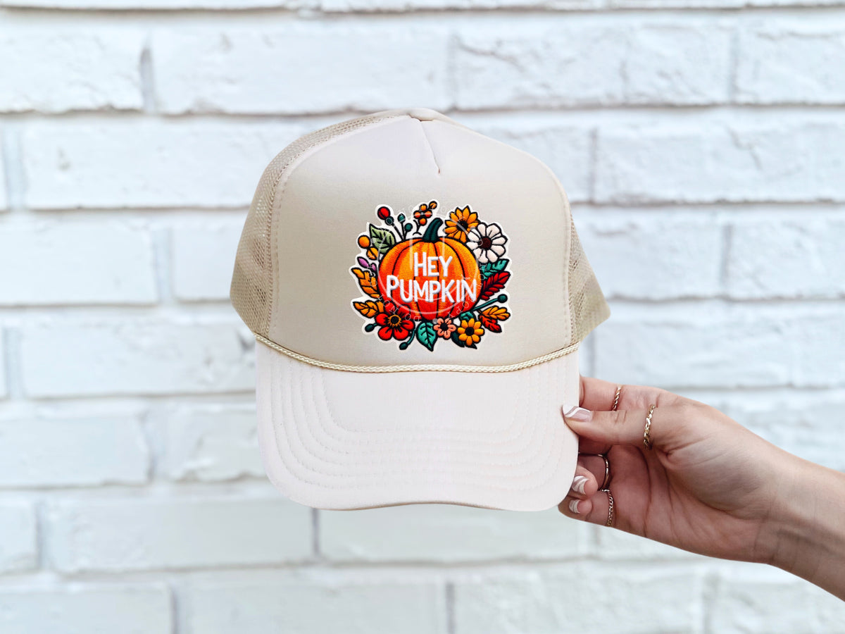 Hey pumpkin FLORALS patch DTF transfer
