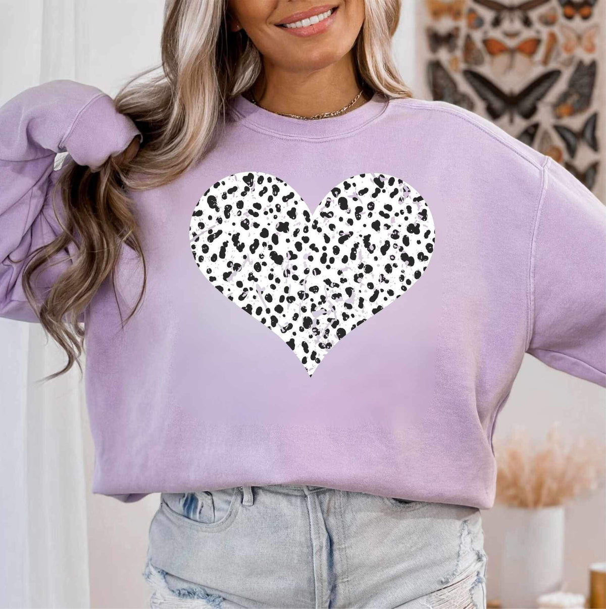 Black and white heart (WSB) 21492 DTF transferr