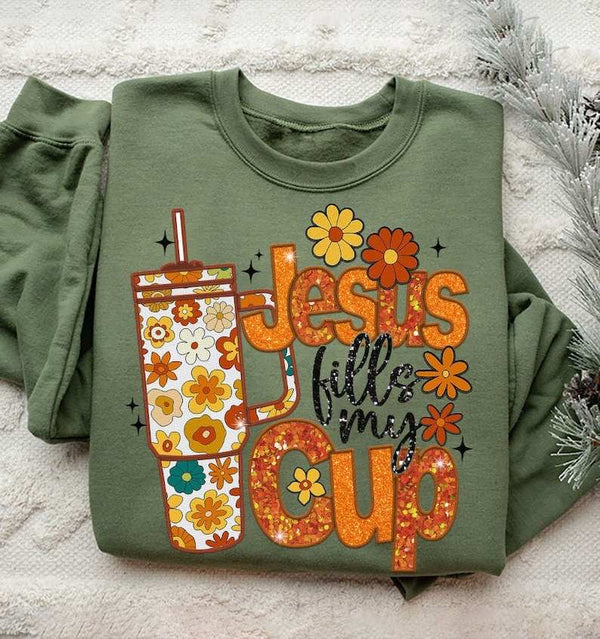 Jesus fills my cup fall colors 31936 DTF transfer