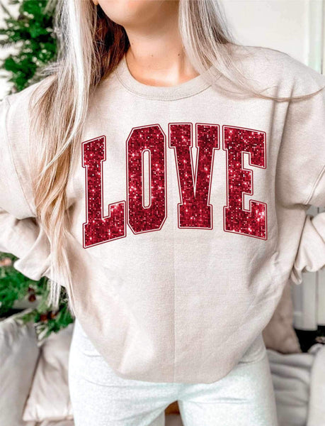 Love red sequin (WSB) 21491 DTF transferr