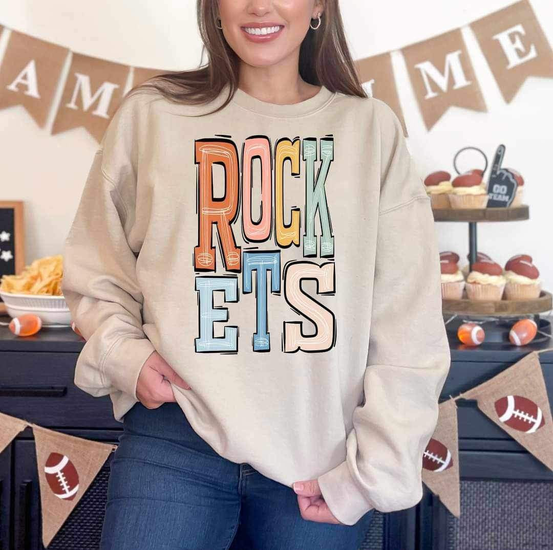 Rockets pastel font 16338 DTF Transfer